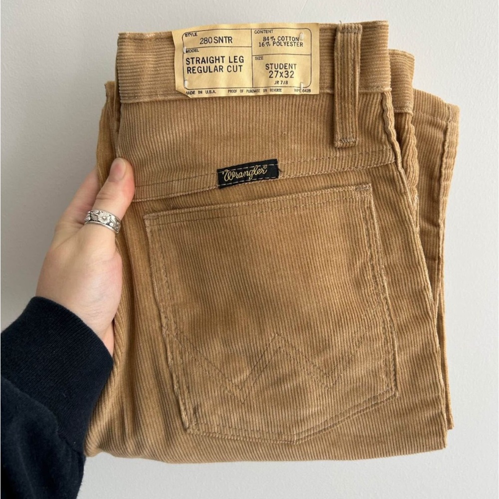 Rare Vintage Wrangler 280 SNTR Tan Corduroy Pants 1980s